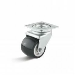 Mini-Schwerlast-Lenkrolle - PU-Rad - Rad-Ø 50 Mm - Bauhöhe 71 Mm - Tragkraft 100 Kg - Schwarz