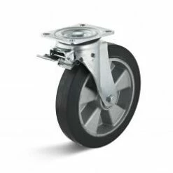 Lenkrolle Mit Richtungsfeststeller - Elastik-Vollgummi - Rad-Ø 250 Mm - Bauhöhe 289 Mm - Tragkraft 500 Kg