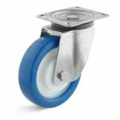 Lenkrolle - Mit Elastik Polyurethanrad - Für Räucher- Und Kochkammern - Rad-Ø 160 Mm - Radbreite 45 Mm - Tragkraft 300 Kg