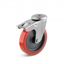 Lenkrolle - Kunststoffrad - Feststeller - Rad-Ø 100 Mm - Bauhöhe 128 Mm - Tragkraft 100 Kg 3 Lenkrolle - Kunststoffrad - Feststeller - Rad-Ø 100 Mm - Bauhöhe 128 Mm - Tragkraft 100 Kg