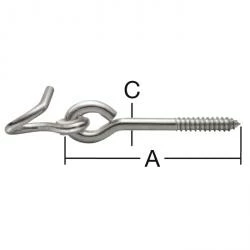 Spiralhaken - Verzinkt - Mit Holzschraubengewinde - VE 10 Stück - Preis Per VE 3 Spiralhaken - Verzinkt - Mit Holzschraubengewinde - VE 10 Stück - Preis Per VE