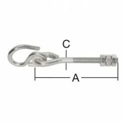 Spiralhaken - Metrisches Gewinde - Inkl. Muttern - Verzinkt - 10 Stück