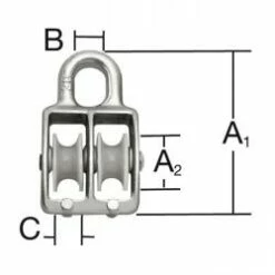 Bockseilrolle - Doppelt - Verzinkt - SB-verpackt - VE 5 Stück - Preis Per VE