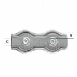 Duplex-Klemme - Verzinkt - M4 Bis M6 - VE 10 Stück (5 X 2 Stück, Auf Karte) - Preis Per VE