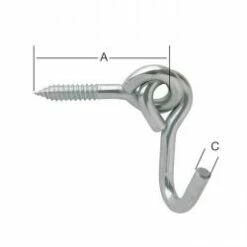 Hängemattenhaken - Verzinkt - Ringschraube Mit Holzgewinde - VE 5 Stück - Preis Per VE