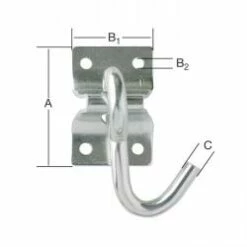 Hängemattenhaken - Verzinkt - Platte Und Haken - VE 5 Stück - Preis Per VE