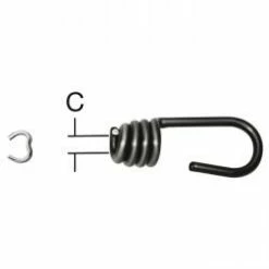 Spannhaken - Stahl - Schwarz - Für Gummiseile - Inkl. Klemmen - VE 10 Stück - Preis Per VE