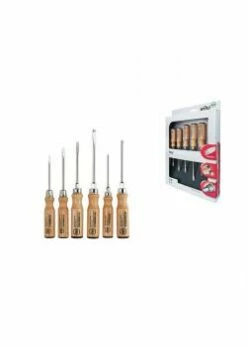 Schraubendreher - Satz (6-tlg) - Schlitz/Pozidriv - Holz - Serie 162 ZK6 SO