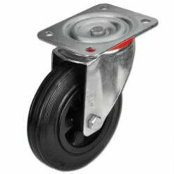 Transportgeräterolle - Vollgummirad - Rad-Ø 125 Bis 200 Mm - Bauhöhe 155 Bis 235 Mm - Tragkraft 100 Bis 205 Kg