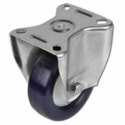 Edelstahl-Bockrolle - Elastik-PU-Rad - Rad-Ø 80 Bis 200 Mm - Bauhöhe 108 Bis 243 Mm - Tragkraft 130 Bis 450 Kg