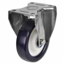 Edelstahl-Bockrolle - Elastik-PU-Rad - Rad-Ø 80 Bis 200 Mm - Bauhöhe 108 Bis 243 Mm - Tragkraft 130 Kg Bis 450 Kg