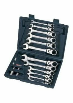 Gelenk-Ratschenschl.-Stz.18-tlg.m.Verriegelung KS