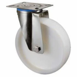 Edelstahl-Lenkrolle - Kunststoffrad - Rad-Ø 80 Bis 200 Mm - Bauhöhe 108 Bis 240 Mm - Tragkraft 100 Bis 300 Kg
