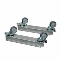 Mobil-Set Für Pinselwaschtisch GT Maxi Und GT Compact - 2 Edelstahlschienen - Lenkrollen - Bremsbar