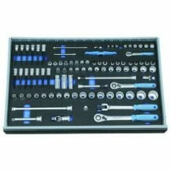 Steckschlüssel-Satz - Antrieb 1/4"-3/8"-1/2" - In Check-Tool-Modul - 91-tlg