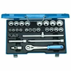 Steckschlüssel-Satz - Antrieb 1/2" - 28-teilig -12-kant UD-Profil - 10 Bis 36 Mm