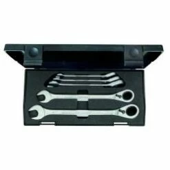 Satz Maulschlüssel Mit Ringratsche - Umschaltbar -5-teilig - 8 Bis 19 Mm