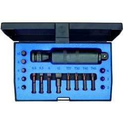 Schraubenlösersatz - Antrieb 1/2″ - 18-teilig - Schlitz-, Kreuzschlitz-, Innensechskantschrauben 3 Schraubenlösersatz - Antrieb 1/2″ - 18-teilig - Schlitz-, Kreuzschlitz-, Innensechskantschrauben