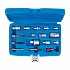 Bit-Adapter- / Steckschlüssel-Adapter-Satz - 16-teilig - Chrom-Vanadium-Stahl