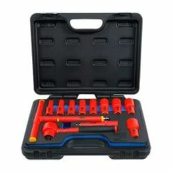 VDE-Steckschlüssel-Satz - Antrieb Innenvierkant 10 Mm (3/8") - Schlüsselweite 7 Bis 22 Mm - 12-tlg.