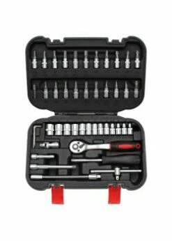 Steckschlüsselsatz - Antrieb 1/4" - 46-teilig- Chrom-Vanadium-Stahl