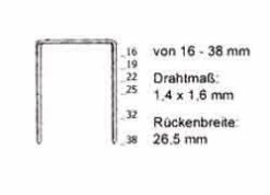 Heftklammer "Typ WS" - Verzinkt - 16-38 Mm Lang