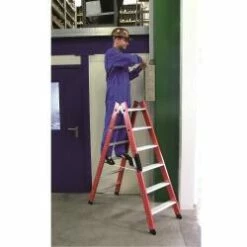 Stufen-Doppelleiter - Krause - Holme Aus GFK - Leiterhöhe 0,95 Bis 2,25 M