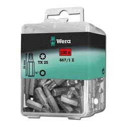 Bit-Einsätze 1/4" - Innen-TORX - T10 Bis T40 - 100er Pack Wera 3 Bit-Einsätze 1/4" - Innen-TORX - T10 Bis T40 - 100er Pack Wera