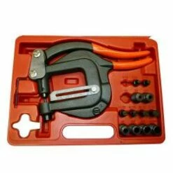 Locherset Profi - Groß - 17-teilig - Arbeitstiefe Ca. 85 Mm - Im Koffer - Schwere Lochstanze In Gussversion Mit 7 Stück Lochstanzen, Bis Max. 1,5 Mm Stahlblech