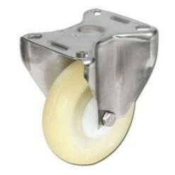 Edelstahl-Bockrolle - Elastik-PU-Rad - Rad-Ø 80 Bis 125 Mm - Bauhöhe 108 Bis 155 Mm - Tragkraft 80 Bis 130 Kg