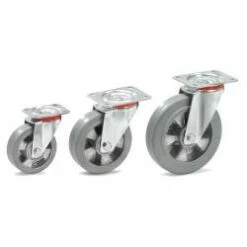 Lenkrolle - Elastic-Vollgummirad - Rad-Ø 125 Bis 200 Mm - Bauhöhe 165 Bis 237 Mm - Tragkraft 200 Bis 350 Kg