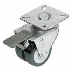 Apparate-Doppel-Lenkrolle - Feststeller - Rad-Ø 50 Bis 75 Mm - Bauhöhe 75 Bis 102 Mm - Tragkraft 60 Bis 80 Kg