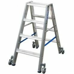 Stufen-Doppelleiter "Stabilo" - Krause - Fahrbar - 0,75 M Bis 2,80 M