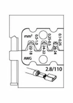 Modul-Einsatz - Für Flachsteckhülsen - 2.8/110 - 0,1- 1mm²