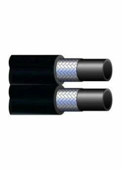 Zwillings-Geflechtschlauch 1SC-Z - Gummi - DN 10 - Außen-Ø 15,5 Mm - PN 250 - Preis Per Rolle