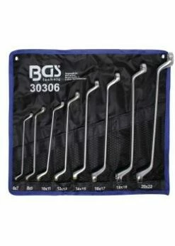 Doppel-Ringschlüssel-Satz - Tief Gekröpft - Größen 6 X 7 Bis 20 X 22 Mm - 8-tlg.