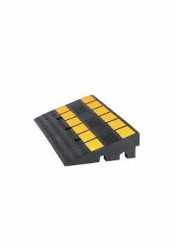 Bordsteinrampe - Hartgummi - 2 Kanäle - Schwarz-gelb - 2 Ausführungen