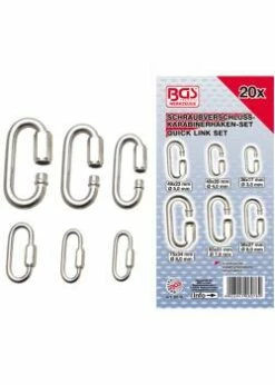 Karabinerhaken-Set - Mit Schraubverschluss - 20-tlg.